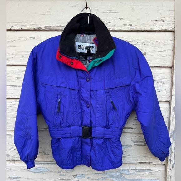 edelweiss Jackets & Blazers - Vintage 80s 1980s Edelweiss Colorblock Ski Winter Snow Parka Jacket Coat S